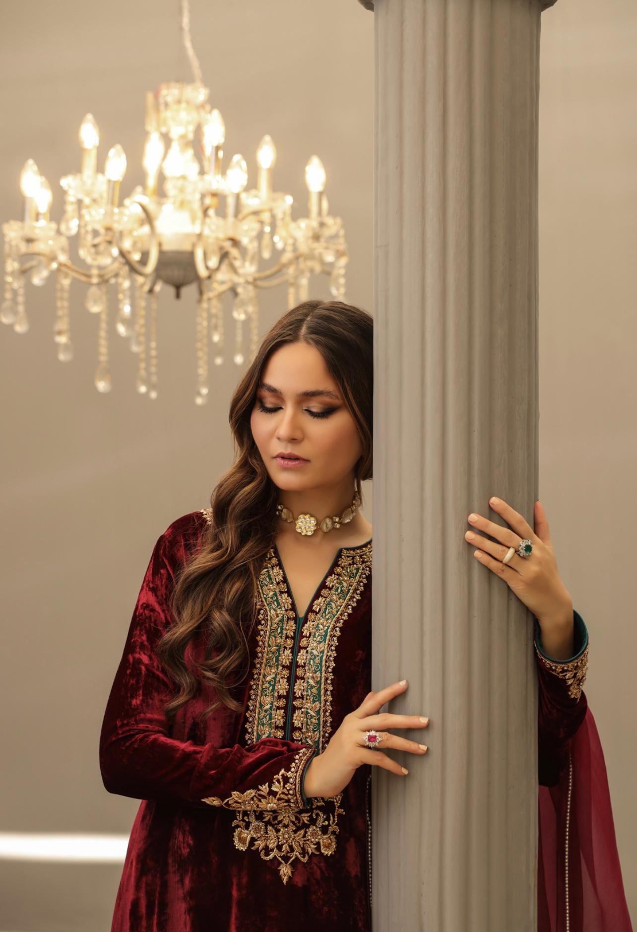 Ruby Velvet Luxe by Alizay Saad