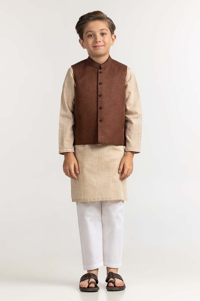 Rust Stylized Waist Coat KWC-PD23-008