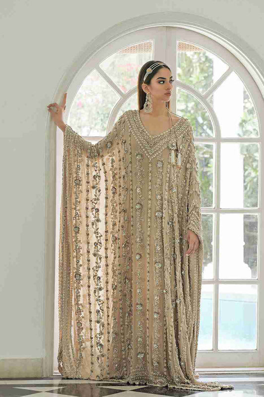 Laari Embellished Nude Kaftan