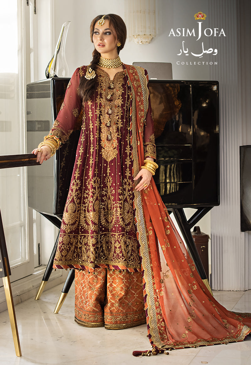 AJVY-02 DESIGNERS STITCHED EMBROIDERED ORGANZA 3 PCS