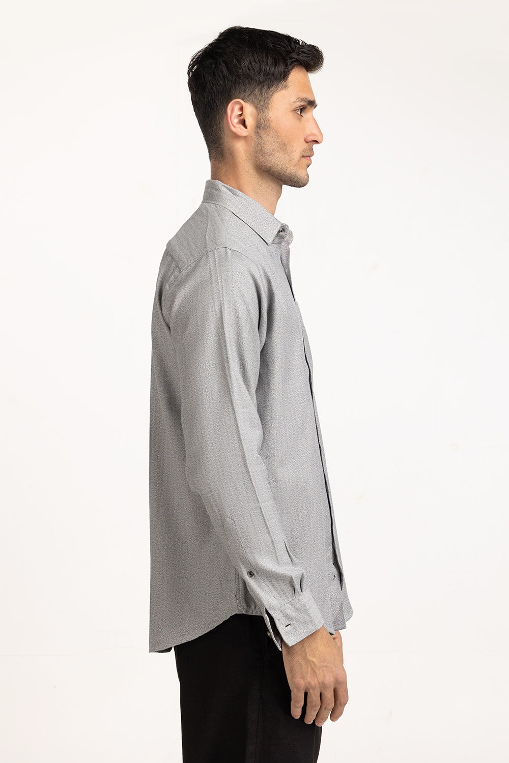 Self Textured Casual Shirts