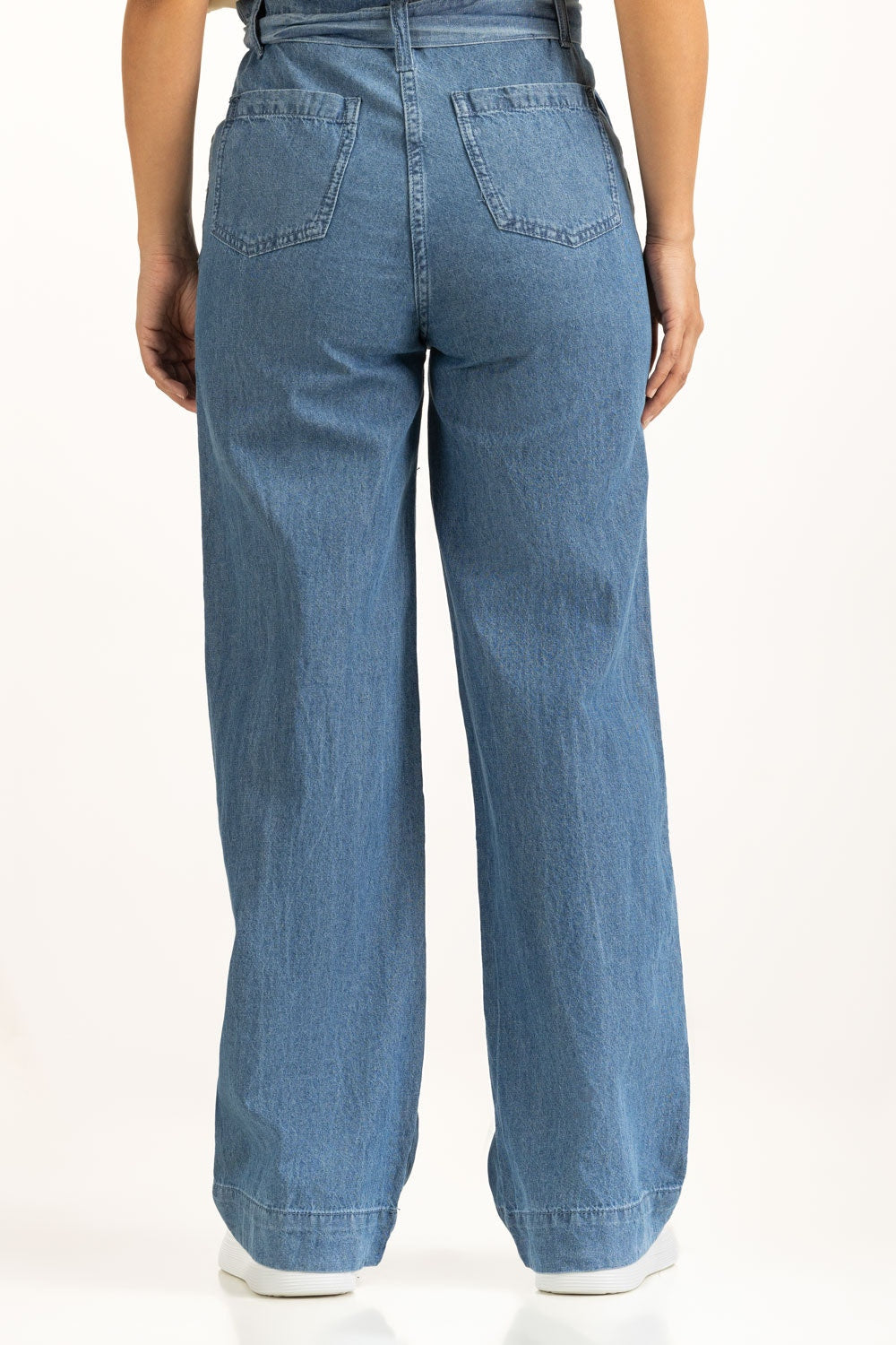 Straight Fit Wide Leg Trousers