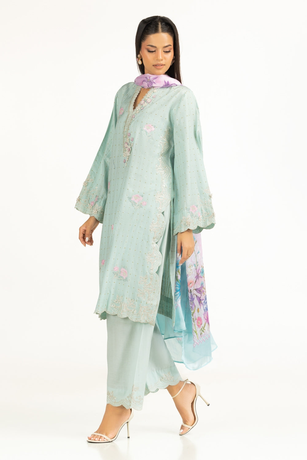 Satin Crinckle Printed Dupatta