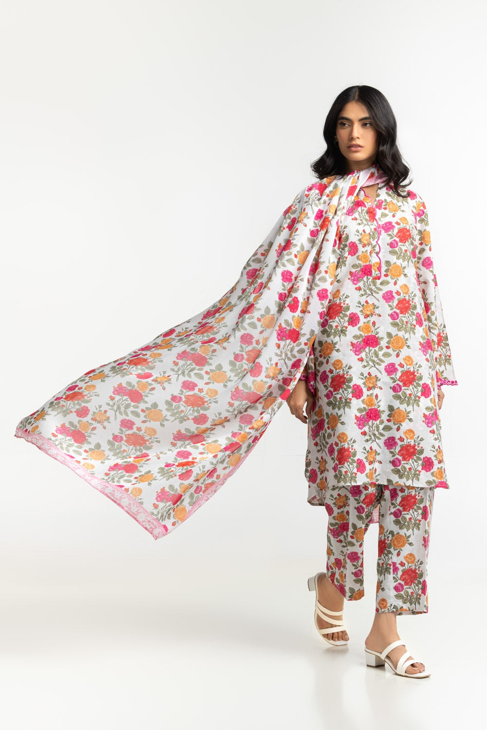 Satin Crincle Printed Dupatta