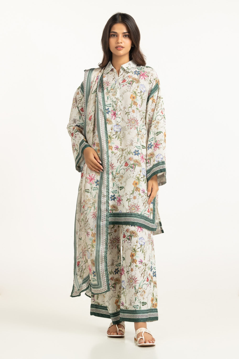 Satin Crinkle Printed Dupatta