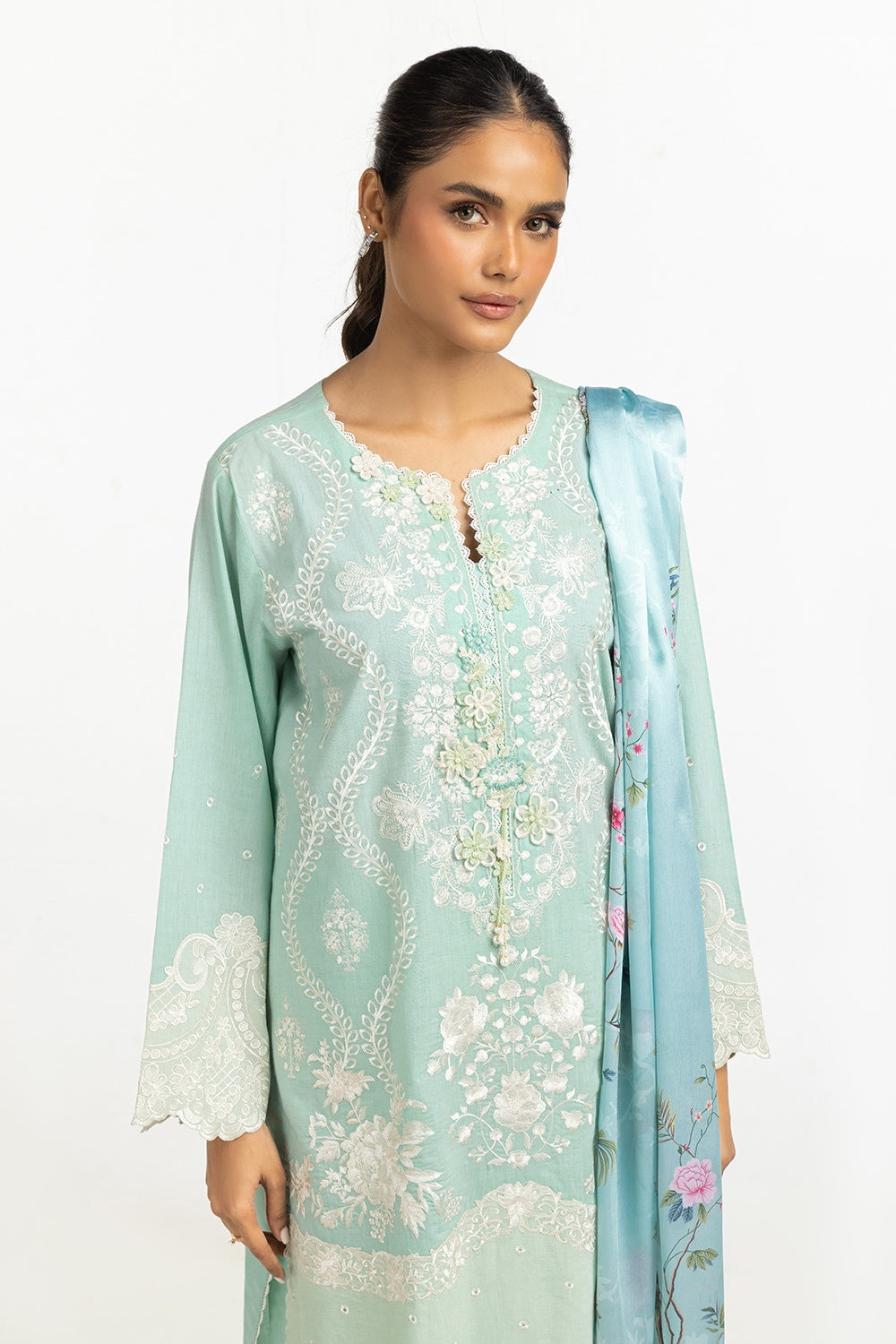 Satin Crinkle Printed Dupatta