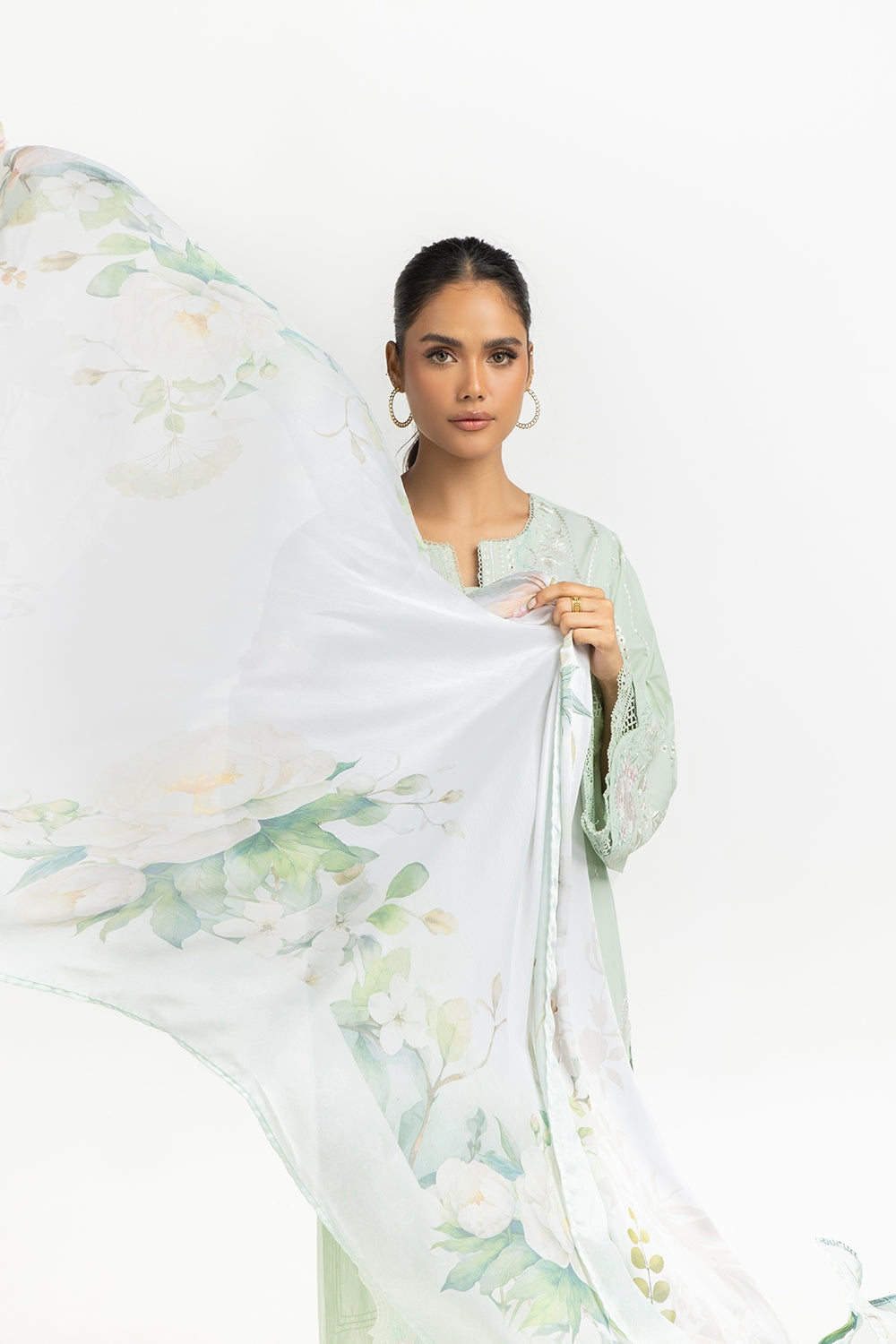 Satin Crinkle Printed Dupatta