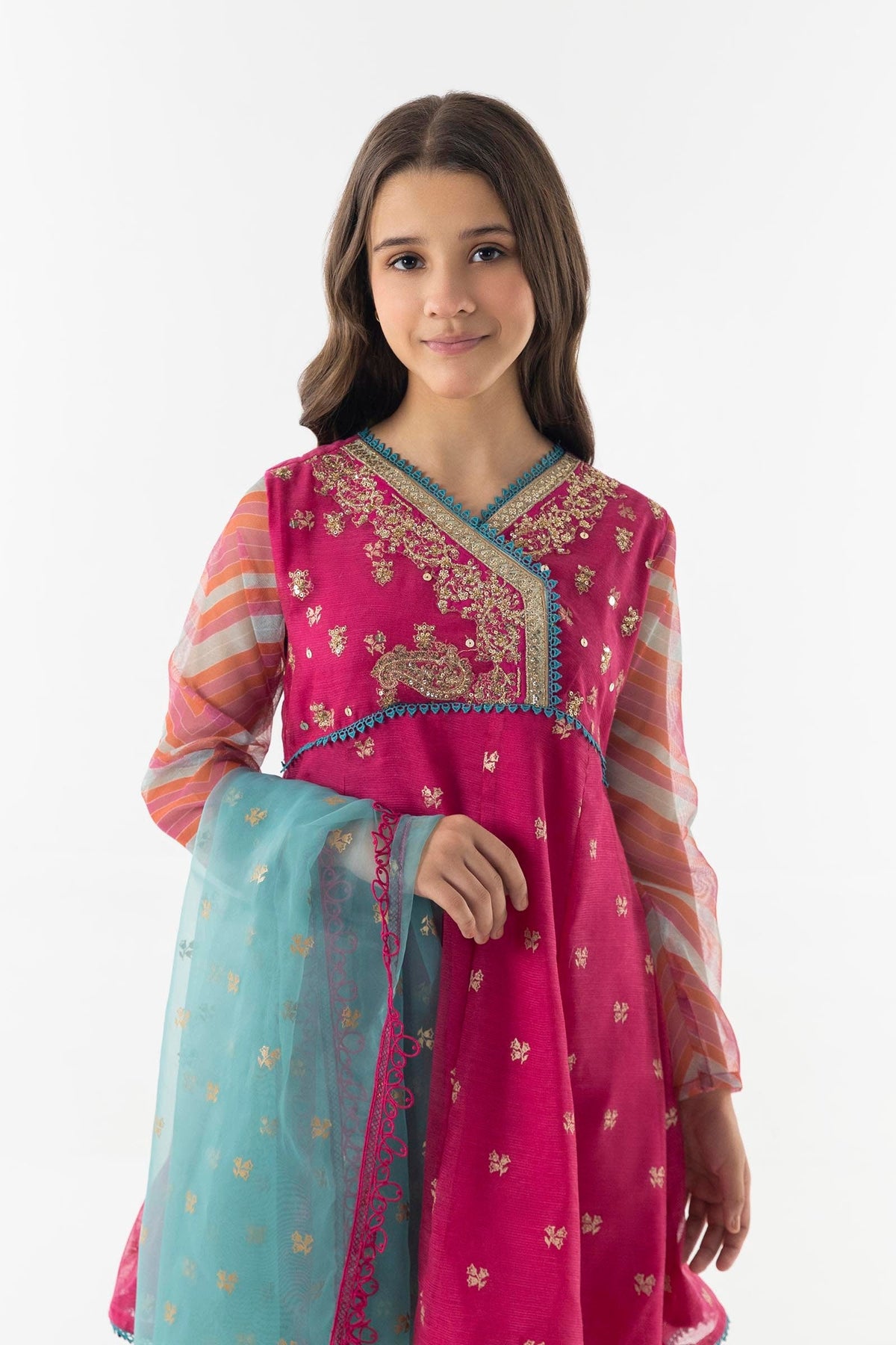Stitched Kids Embroidered Cotton Suit