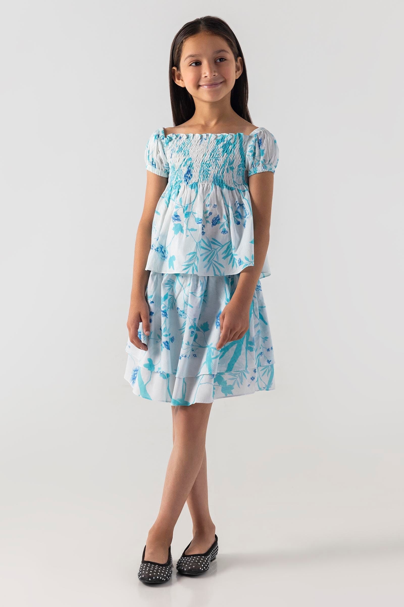 Stitched Kids Lawn Floral Printed Shirt