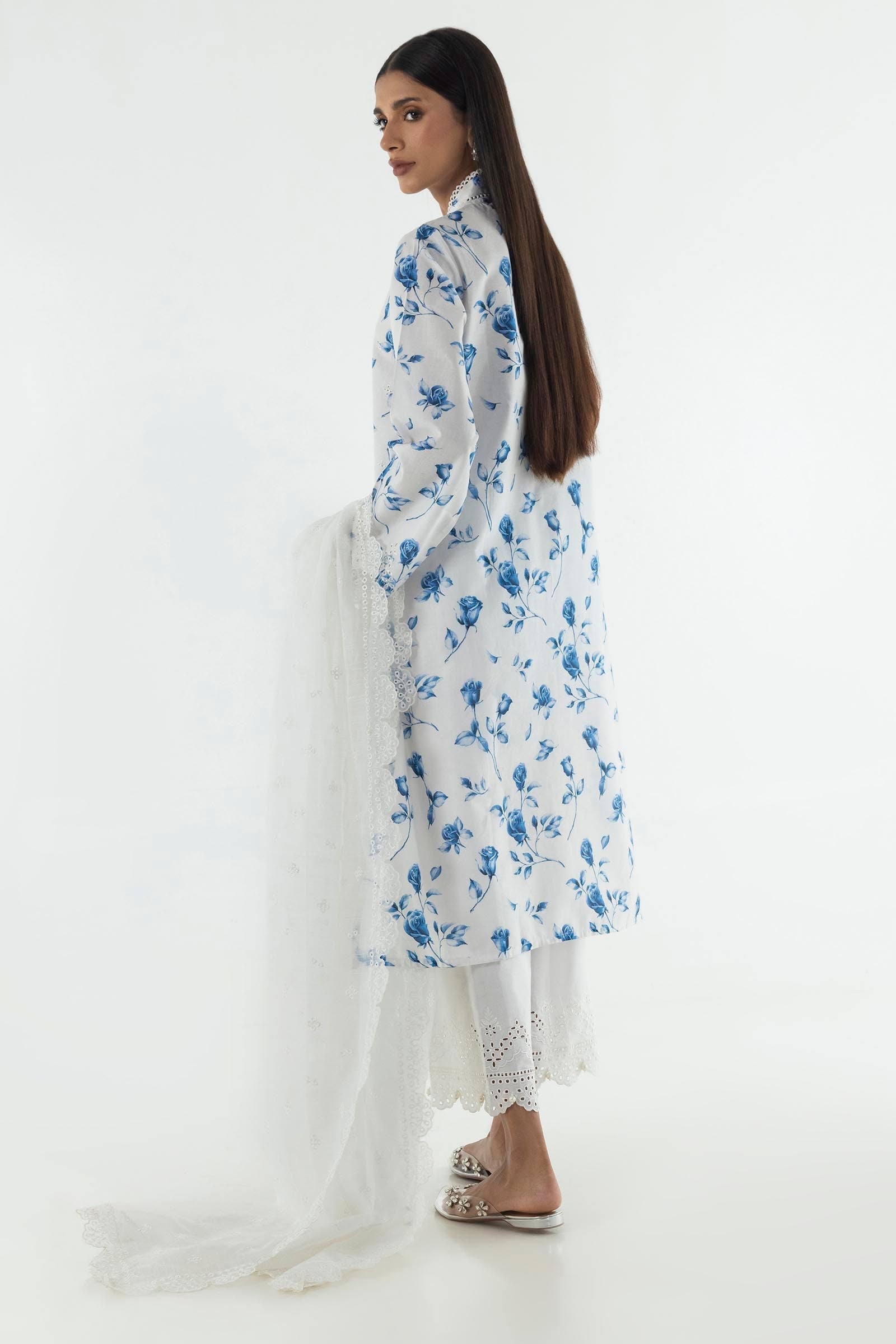 Stitched Lawn Embroidered Shirt