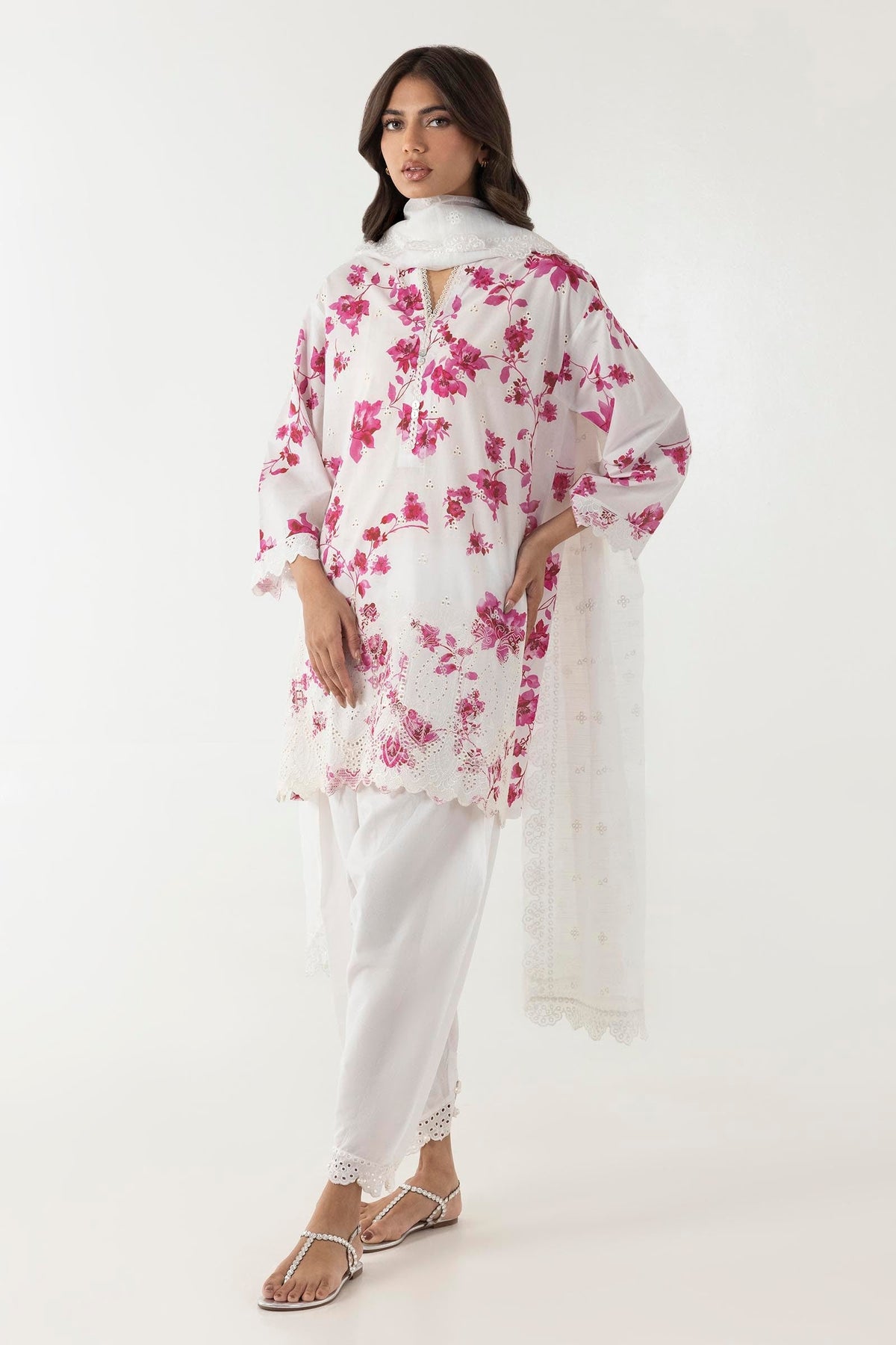 Stitched Lawn Embroidered Shirt