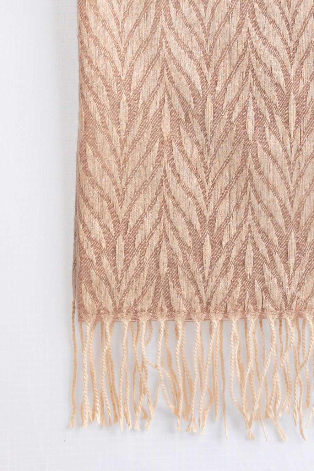 Beige Blended Leaf Pattern Scarf