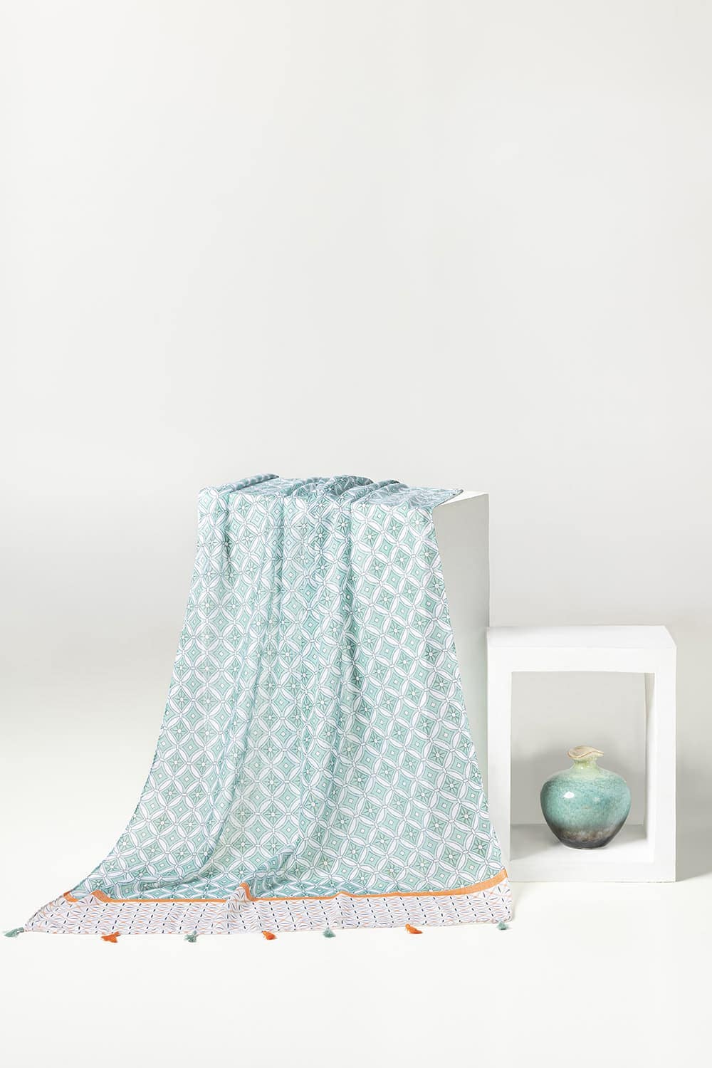 Multicolored Slub Lawn Printed Scarves