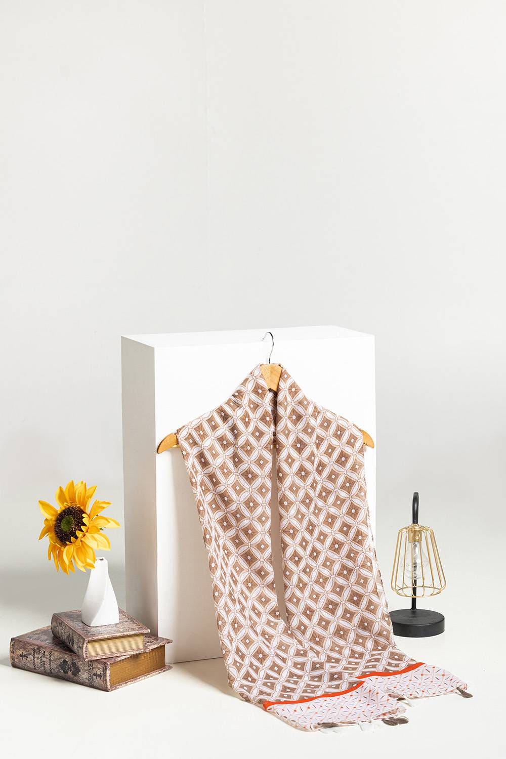 Slub Lawn Printed Scarf