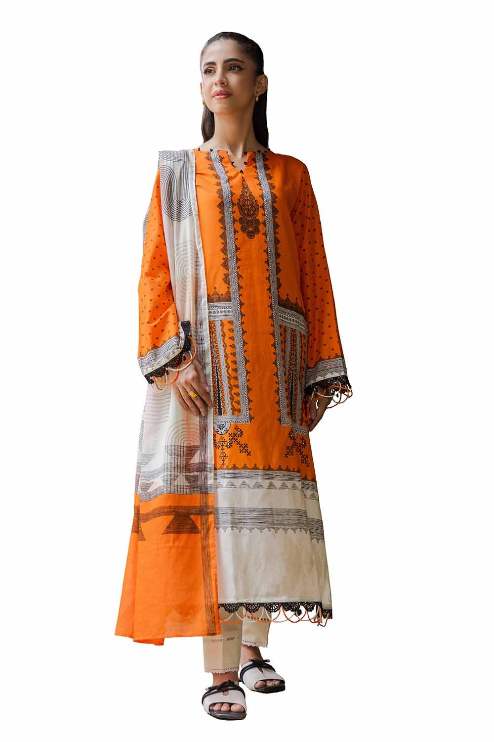 3 Piece Unstitched Printed Khaddar Suit