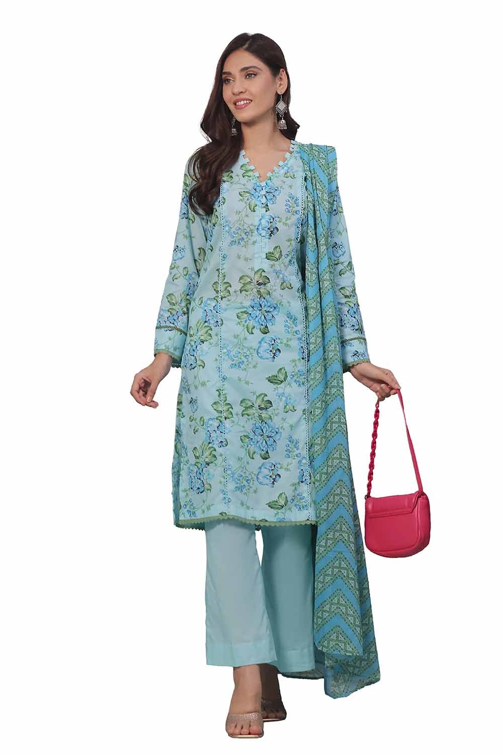 3 Piece Unstitched Printed Khaddar Suit