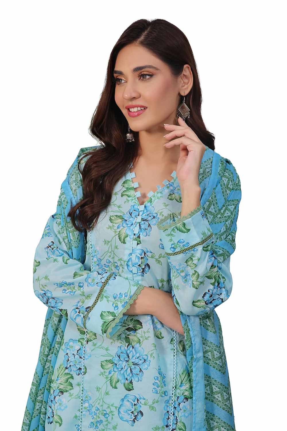 3 Piece Unstitched Printed Khaddar Suit