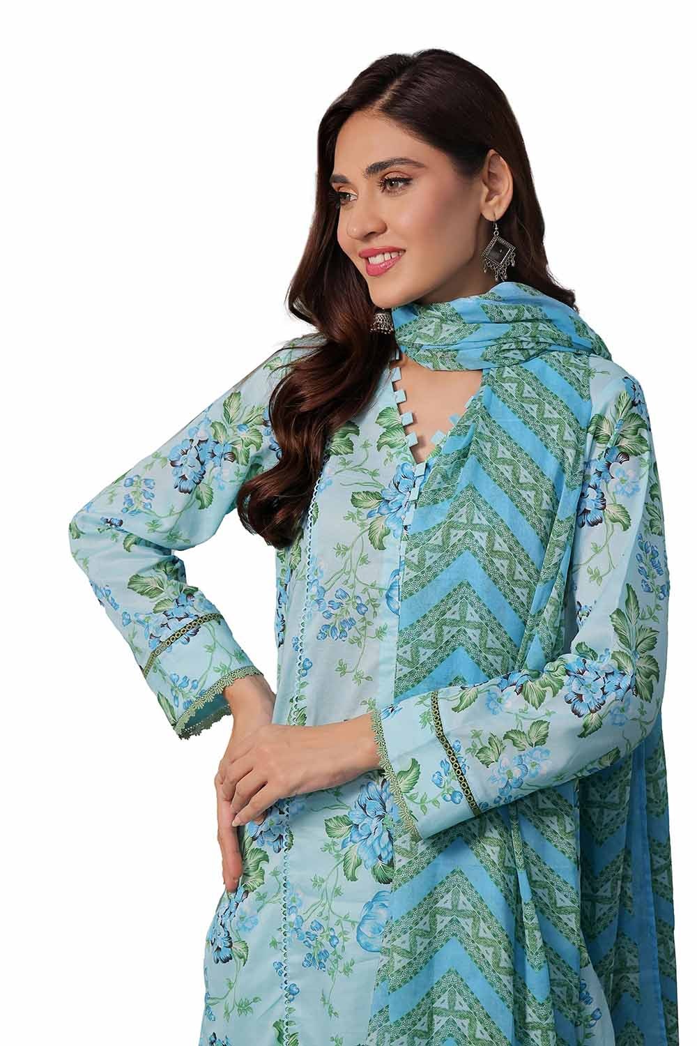 3 Piece Unstitched Printed Khaddar Suit