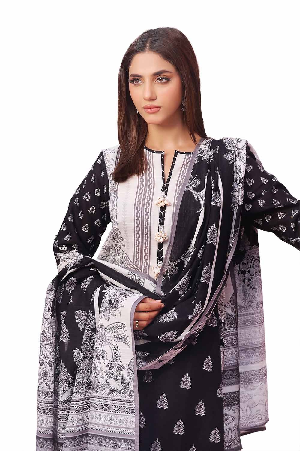 3 Piece Unstitched Printed Khaddar Suit