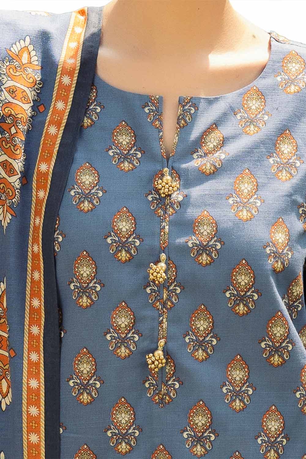 3 Piece Unstitched Printed Khaddar Suit