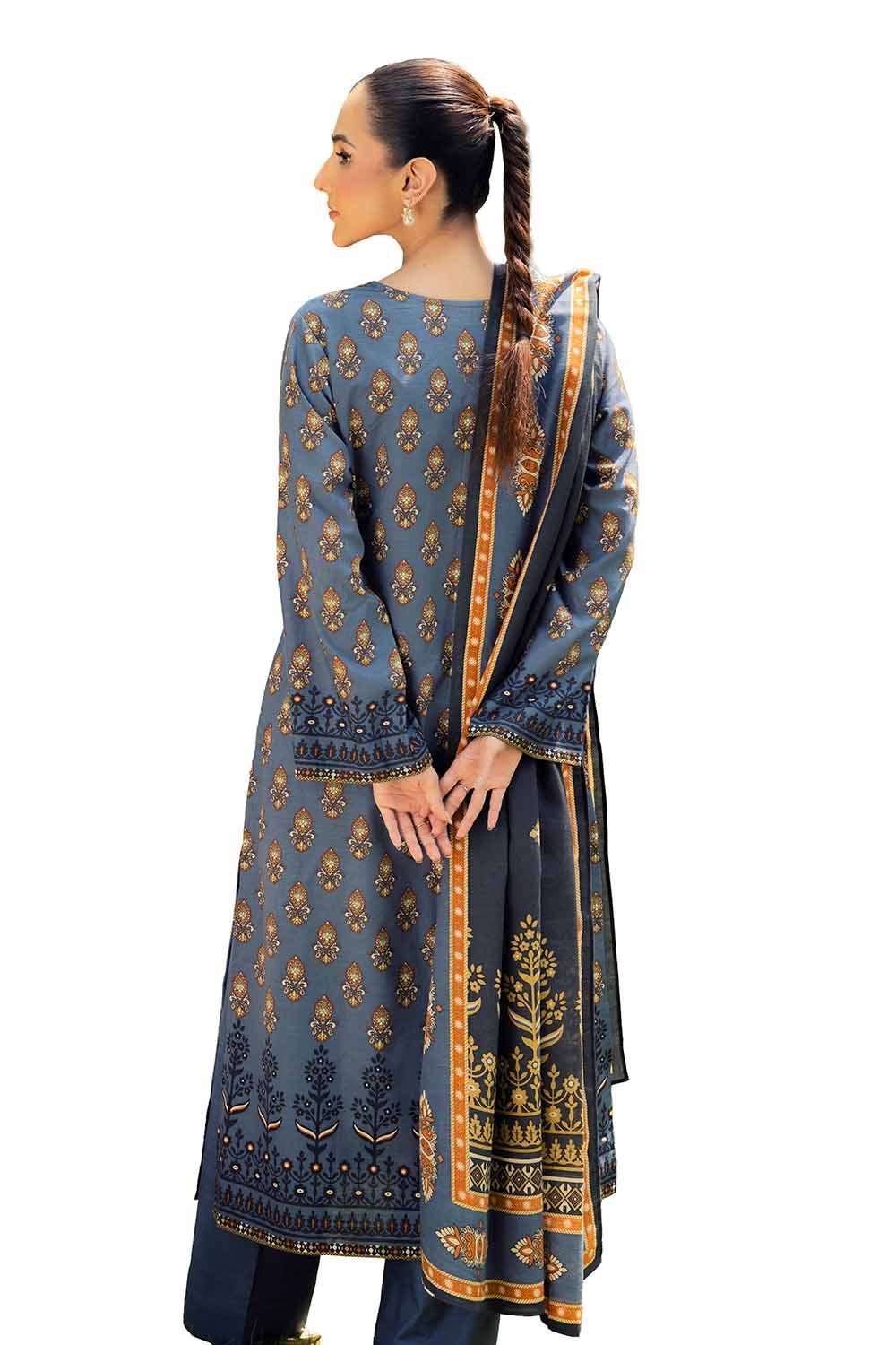 3 Piece Unstitched Printed Khaddar Suit