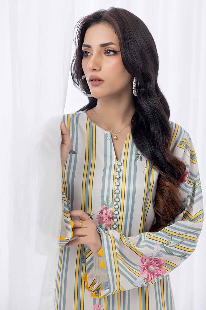 Printed Twill Linen Unstitched Shirt