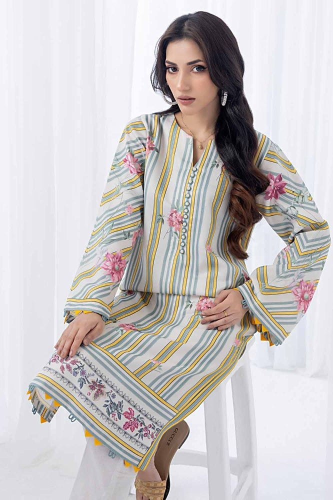 Printed Twill Linen Unstitched Shirt