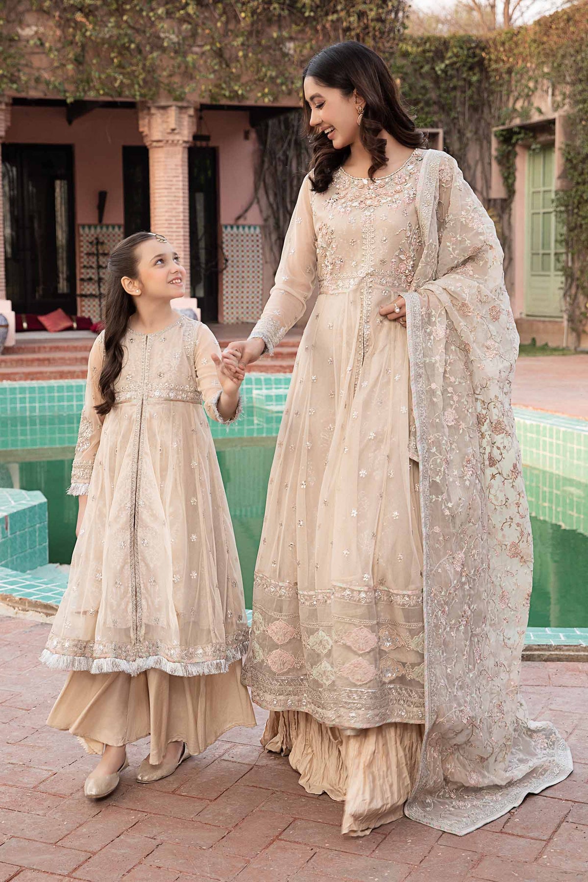 3 Piece Embroidered Net Suit
