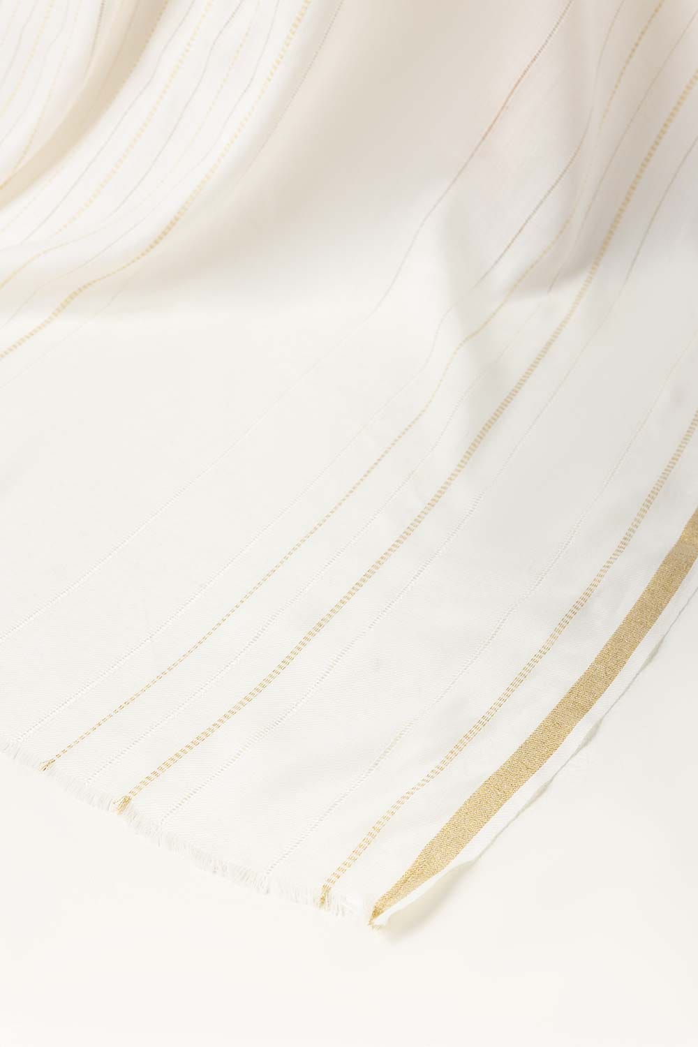 Off White Blended Zari Shawl