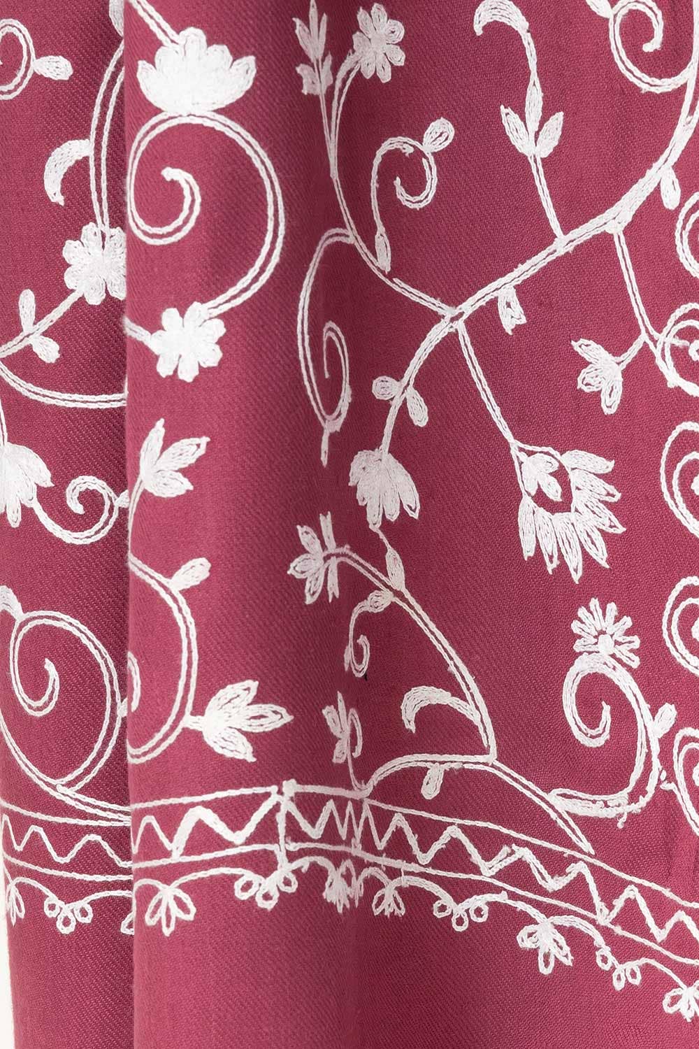 Plum Blended Embroidered Scarf
