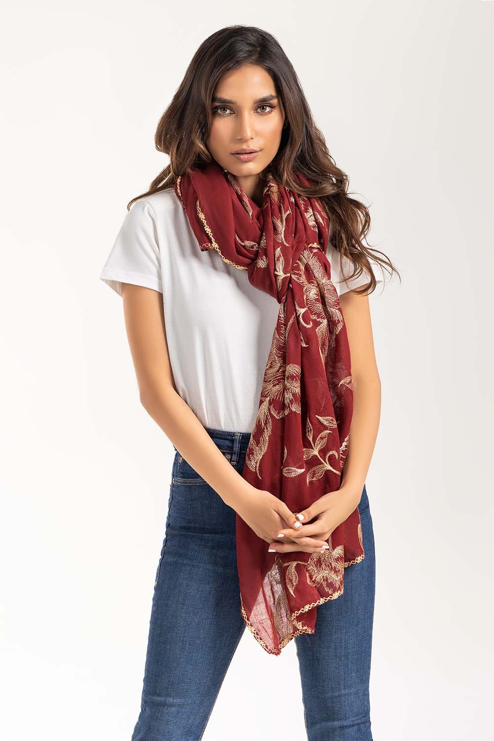 Red Embroidered