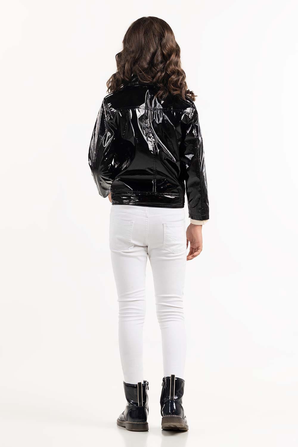 Junior Girl Shiny Black Jacket