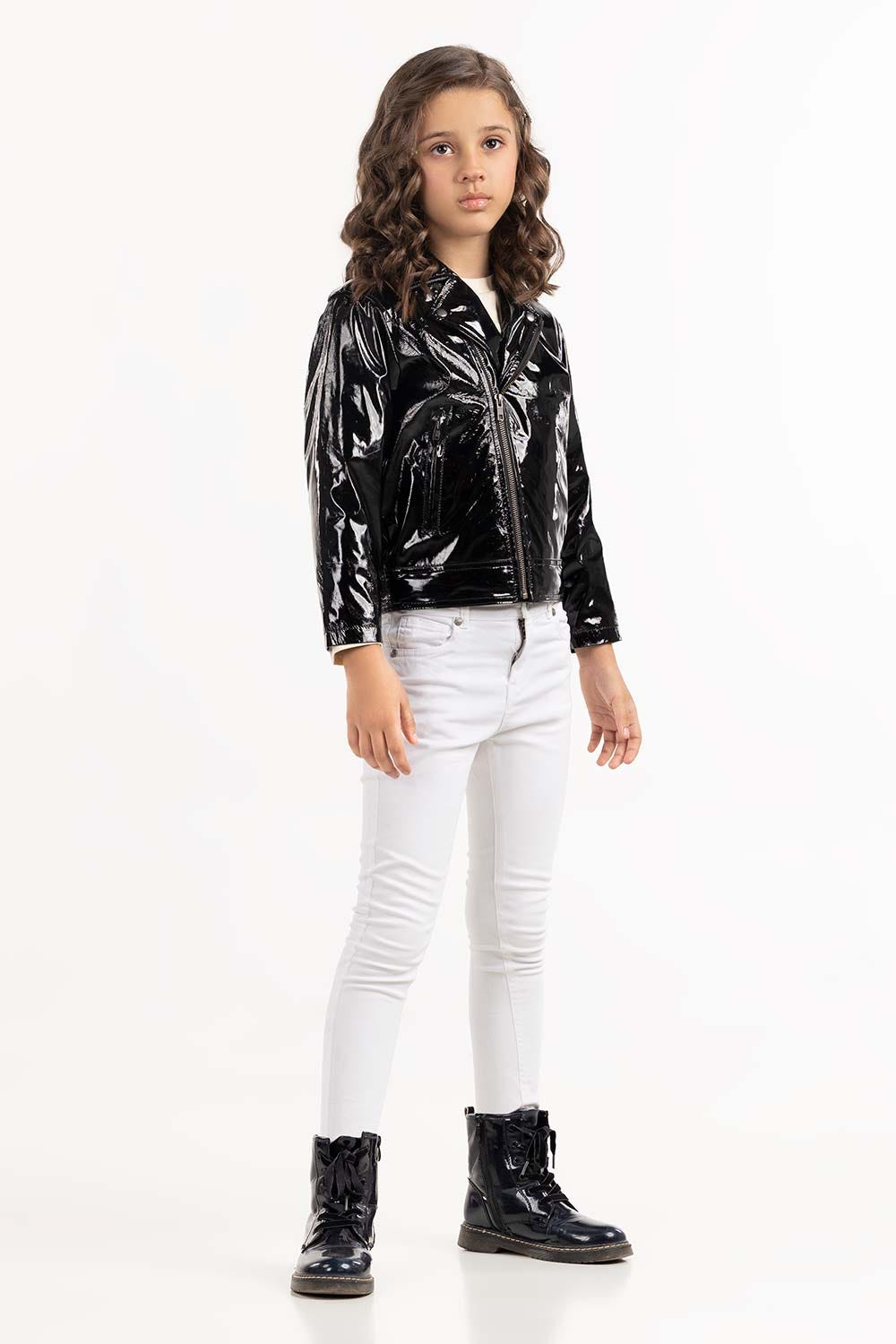 Junior Girl Shiny Black Jacket
