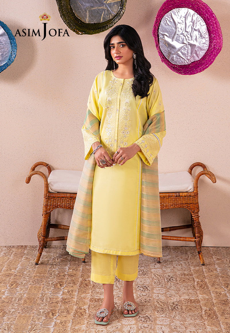 AJCFB-25 EMBROIDERED CHIFFON STITCHED 3 PCS
