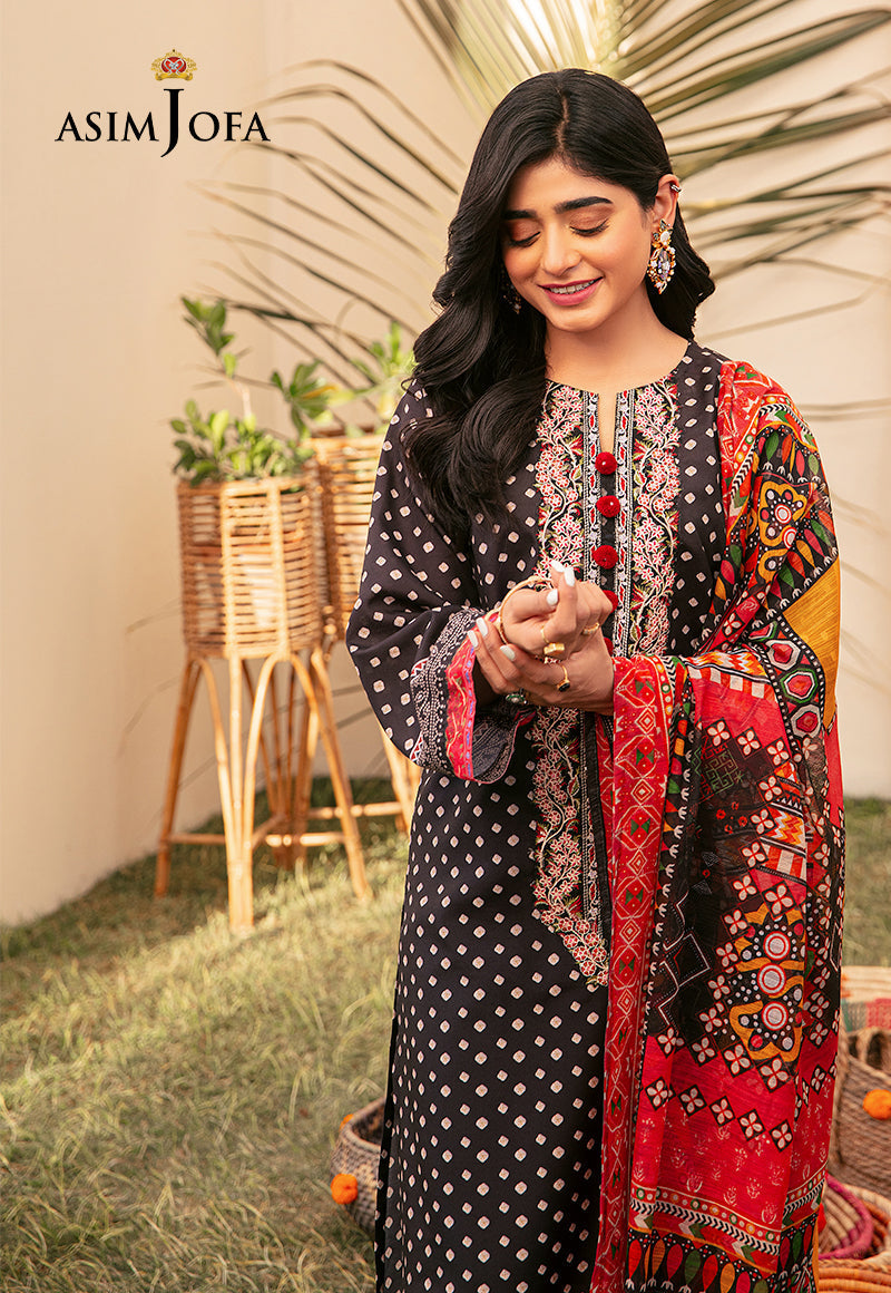AJODD-24-XS EMBROIDERED SWISS LAWN 3 PCS