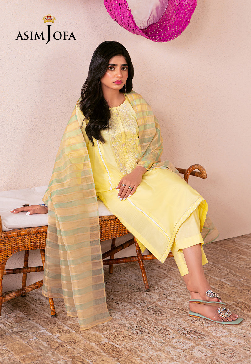 AJODD-23-XS EMBROIDERED INDIAN RAW SILK 3 PCS