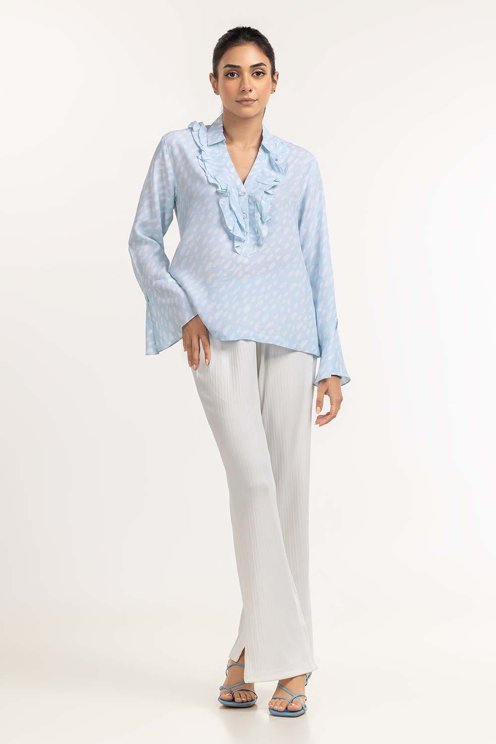 Sky Blue Woven Blouse