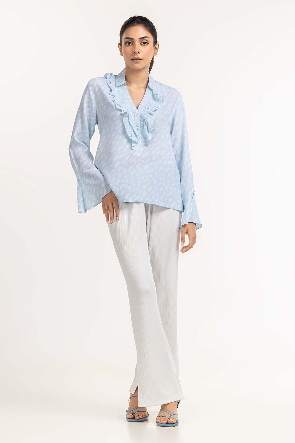 Sky Blue Woven Blouse