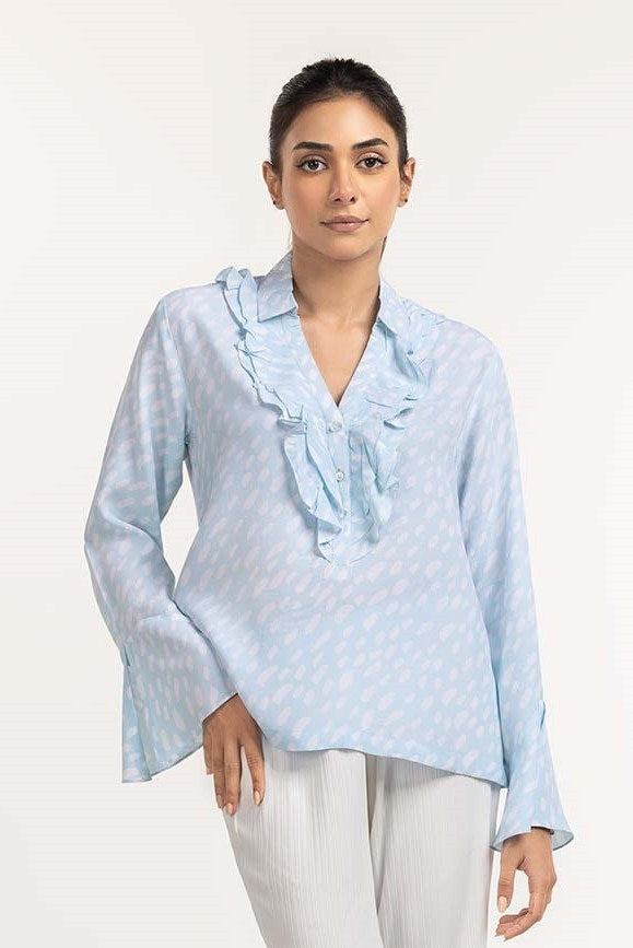 Sky Blue Woven Blouse