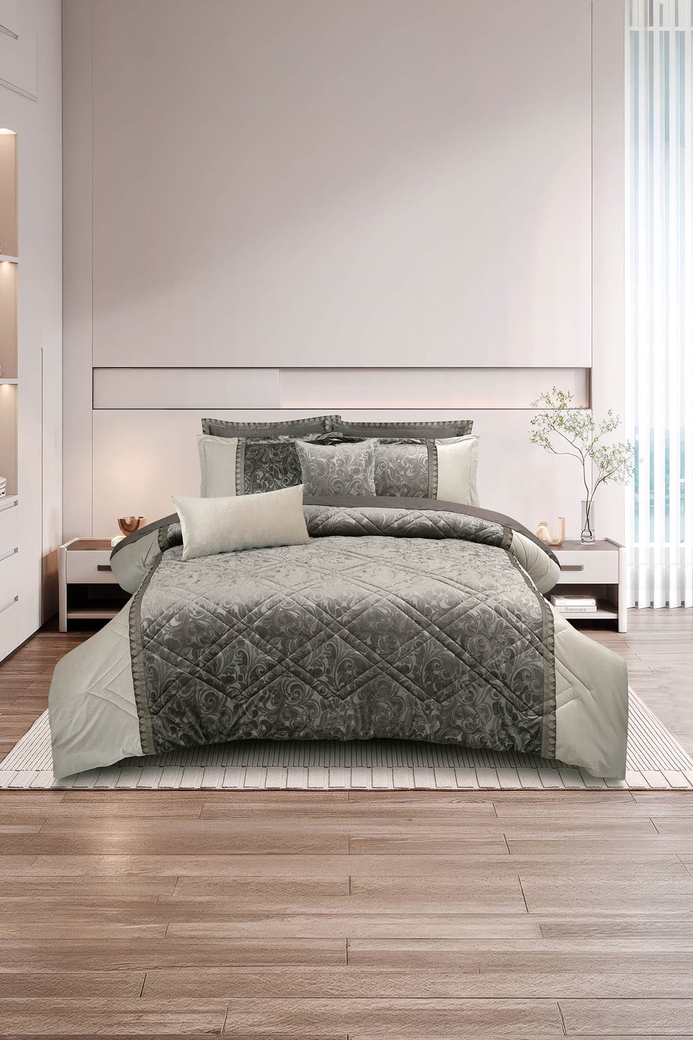 Sleet Velvet Embossed Comforter Set