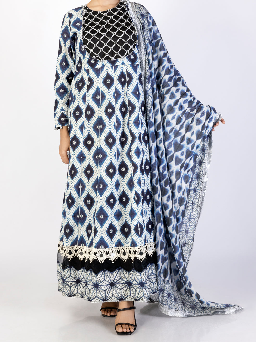 Blue Lawn 2 Piece Unstitched - ALP-2PS-SLKD-UN-2253