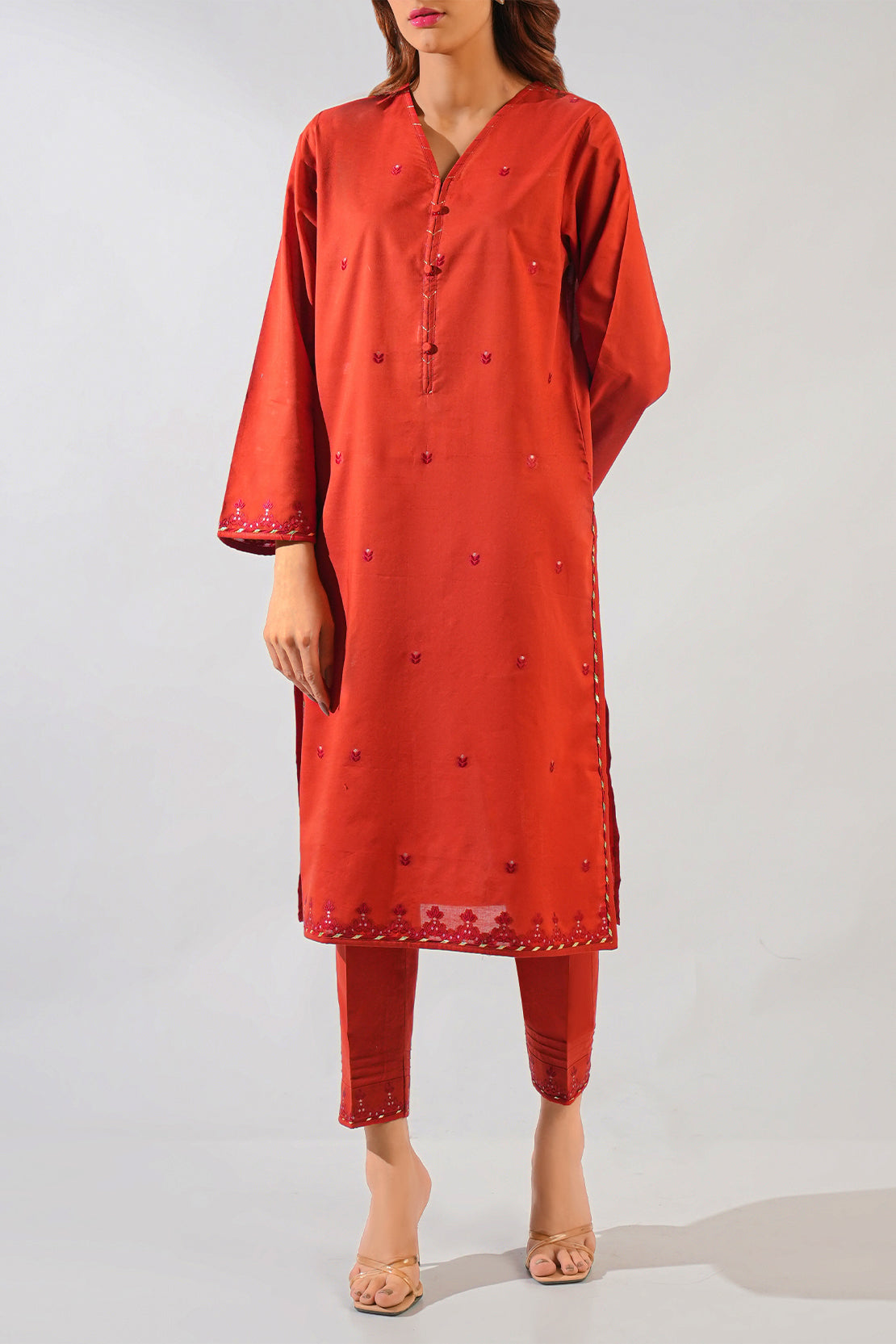 Cotton Jacquard Stitched 2 Piece (Shirt/Trouser)103873