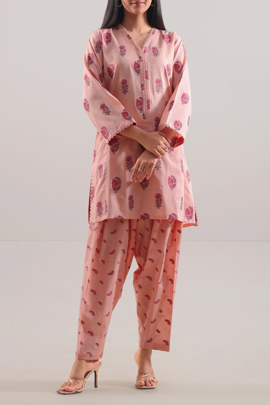 Cotton Jacquard Stitched 2 Piece (Shirt/Trouser)103170