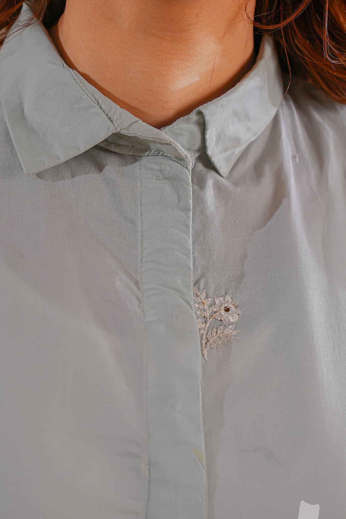 Solid Embroidered Cotton Stitched 3 Piece44547