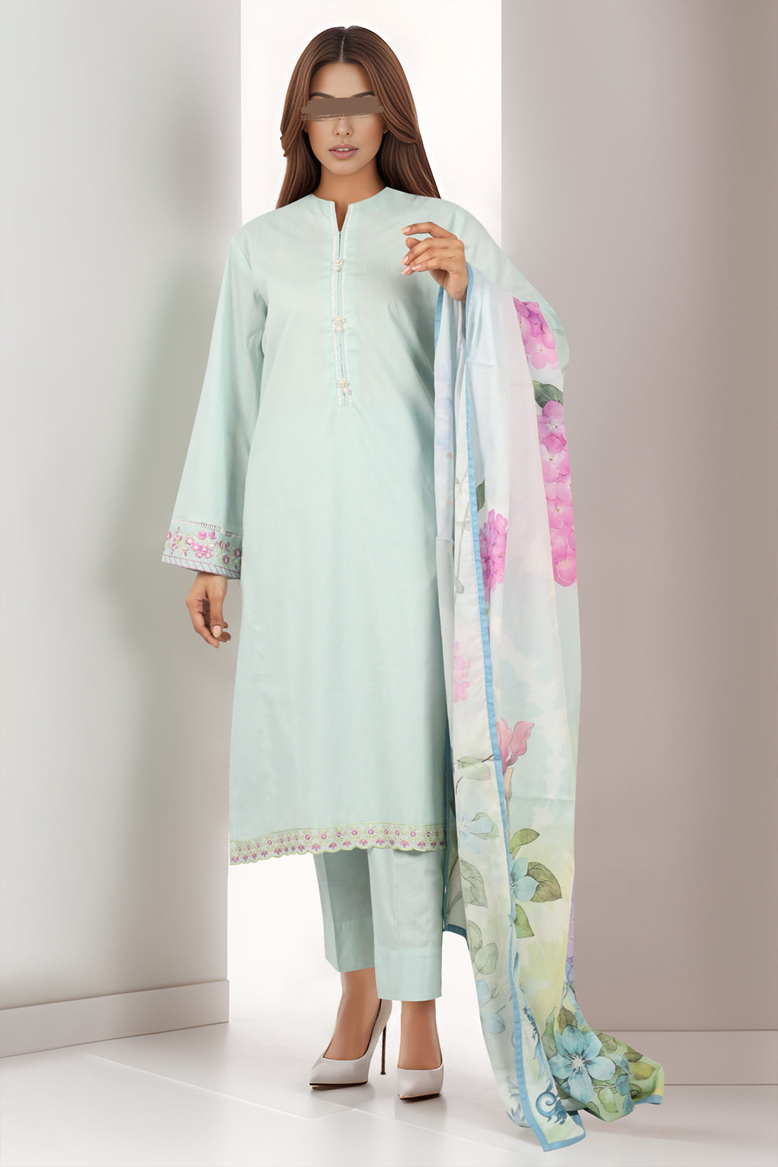 Printed Embroidered Cotton Filament Stitched 2 Piece (Shirt/Trouser)63115