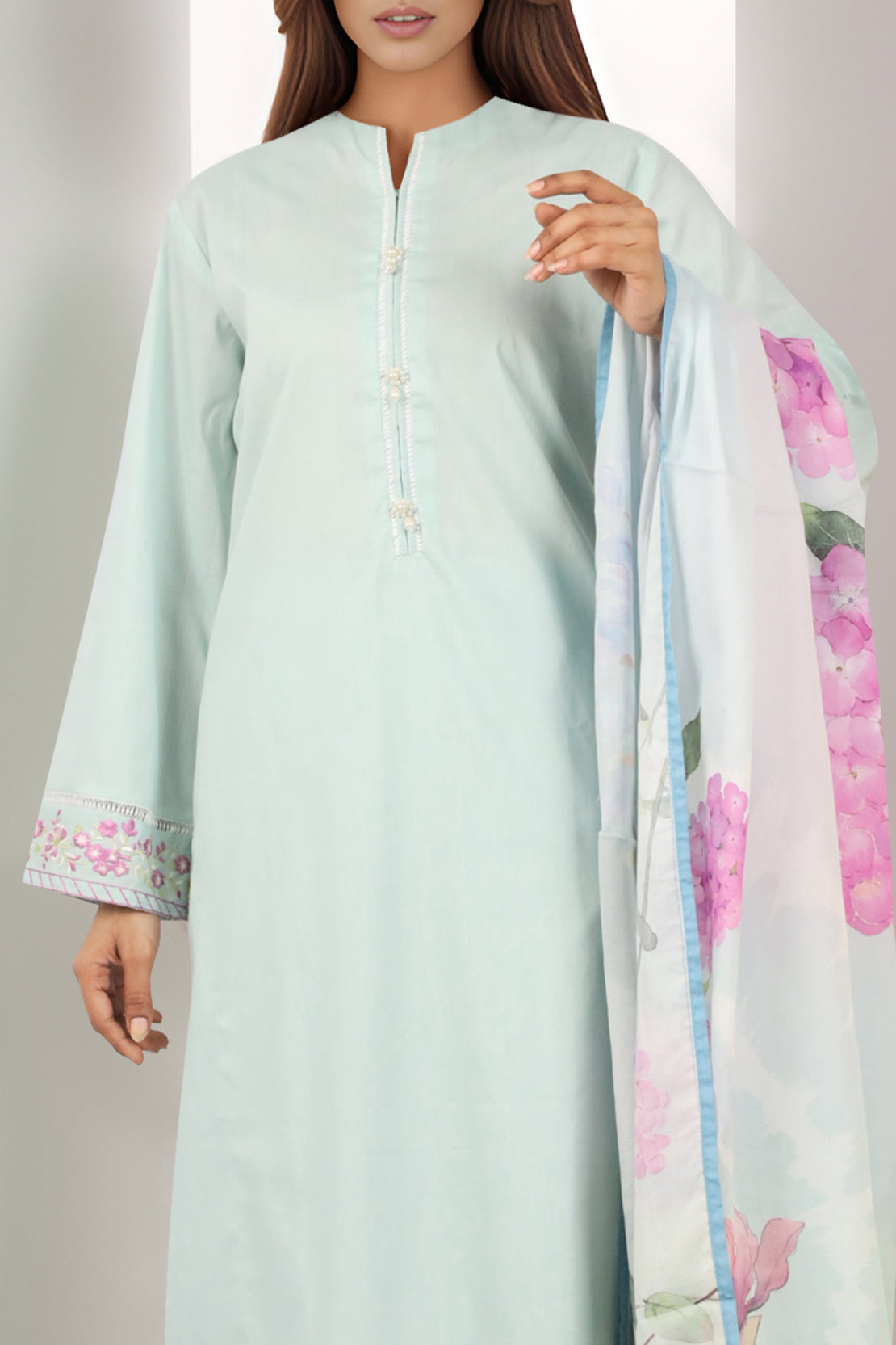Printed Embroidered Cotton Filament Stitched 2 Piece (Shirt/Trouser)63115