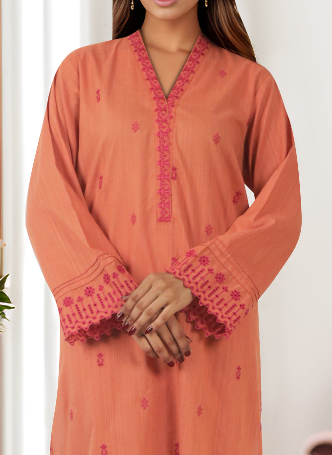 Solid Embroidered Soft Raw Silk Stitched 2 Piece (Shirt/Trouser)56720