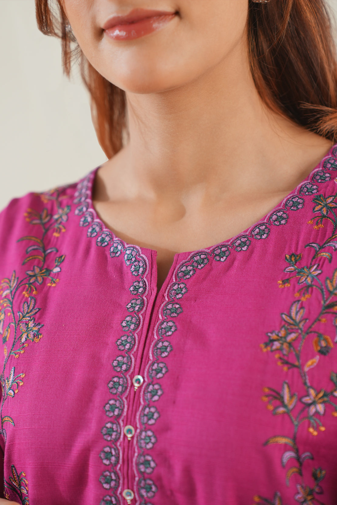 Solid Embroidered Soft Touch Cotton Stitched 2 Piece (Shirt/Trouser)68359