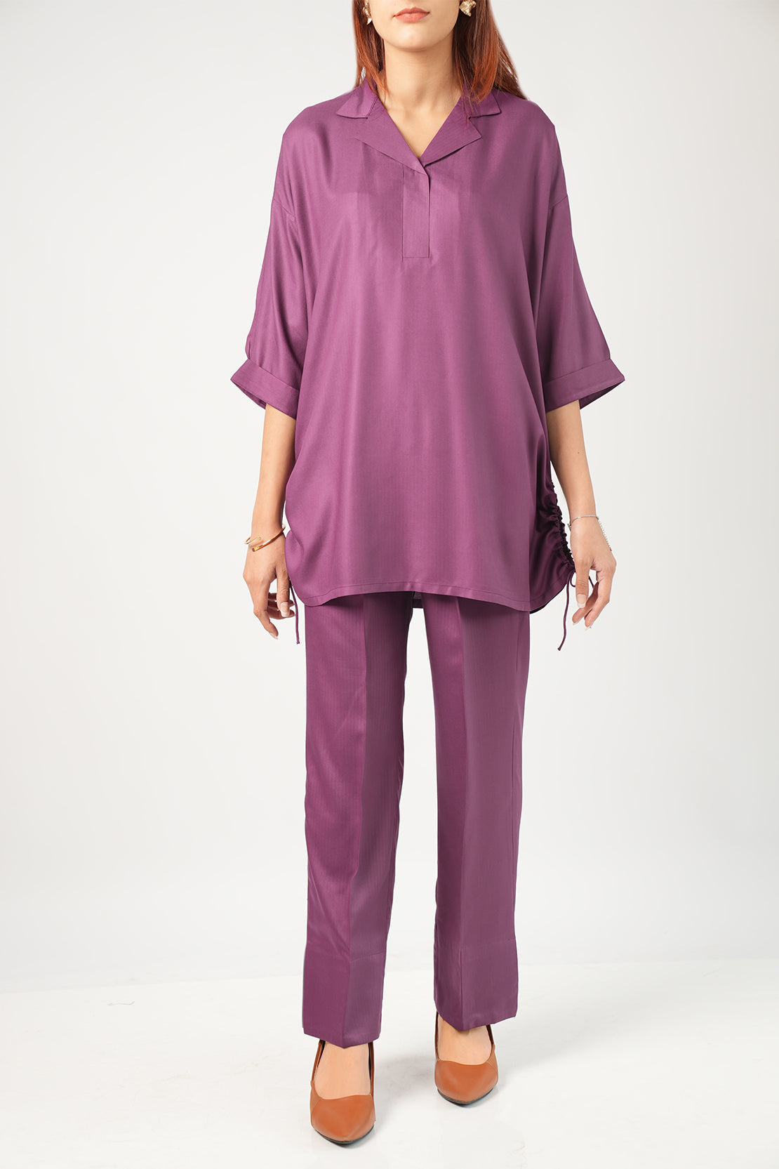 Solid Pashmina Stitched 2 Piece Shirt/Trouser61958