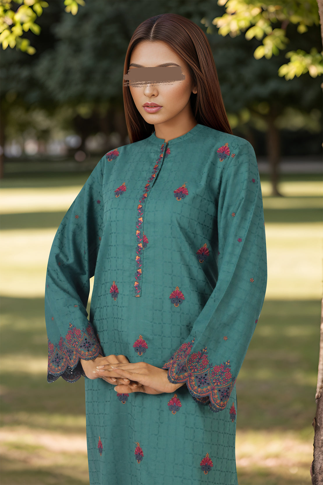 Embroidered Cotton Jacquard Stitched 2 Piece (Shirt/Trouser)62033
